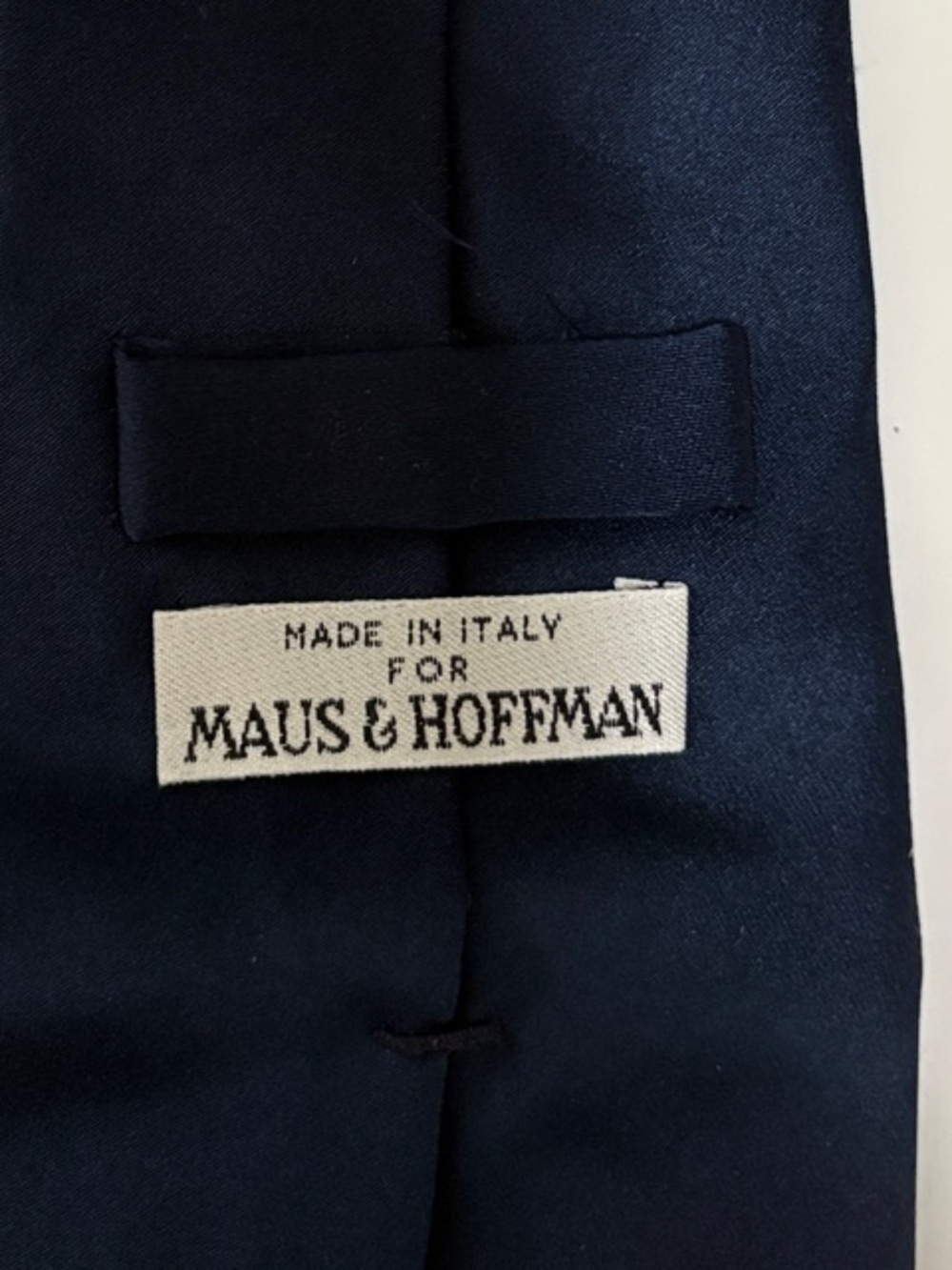 Maison Hoffman Men's Dark Navy Silk Tie - Picture 2 of 3